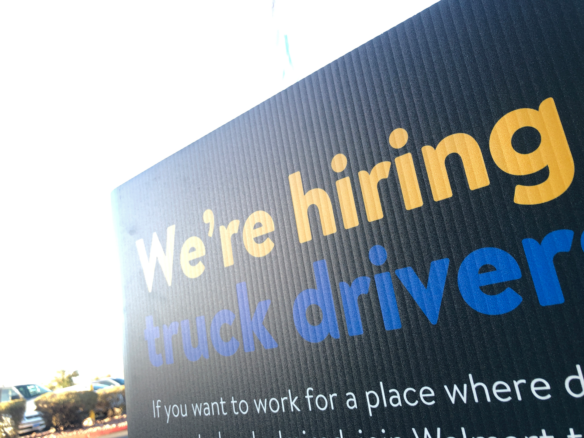we're hiring sign