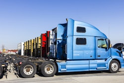 Trucks lined up in lot
