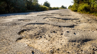 Destroyed road in need of repair