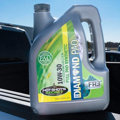 Hot Shot’s Secret announced it has expanded the Blue Diamond PAO diesel engine oil line with a new 10W-30 offering for heavy-duty diesel-powered vehicles.
