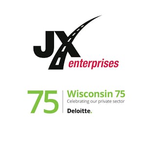 Graphic celebrating JX Enterprises making Deloitte's Wisconsin 75
