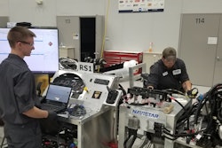 Technician learning as part of the Navistar technician apprenticeship.