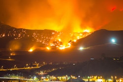 Smoke and flames from a California wildfire.