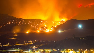 Smoke and flames from a California wildfire.