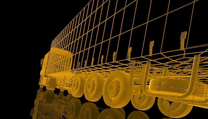 Truck wireframe stock image