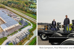 Battle Motors footprint on the left and company employees on the right.