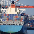 Container ship waiting to be unloaded