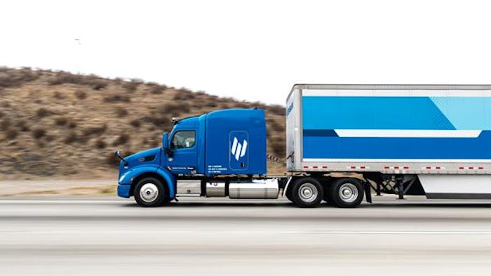 Embark Trucks' autonomous truck on the road.