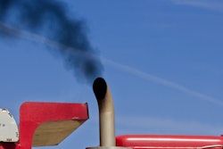 Emissions smoke from truck