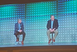 Moderator Mark Hazel, associate director, commercial vehicle reporting, IHS Markit (left to right); Doug Dole, general manager, aftermarket product strategy, Meritor; Cliff Hovis, president, Hovis Auto & Truck Supply; and Mike McDonald, director of maintenance, Benore Logistics.