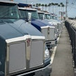 Kenworth trucks in a row
