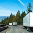 Trio of trailers on highway