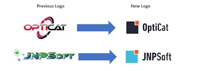 Old and new logos for OptiCat and JNPSoft