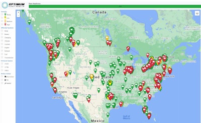 Optimum Fleet Health dashboard display.