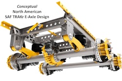 SAF-HOLLAND's TRAKr e-axle targets refrigerated fleets and allows trailer refrigeration units (TRU) to run fully electric and allows the trailer’s TRU to operate when uncoupled without the use of diesel fuel.