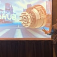 Marc Trahand, vice president and general manager of ConMet eMobility, at the Technology and Maintenance Council Annual meeting in Orlando Sunday.