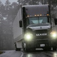 Mack truck on highway
