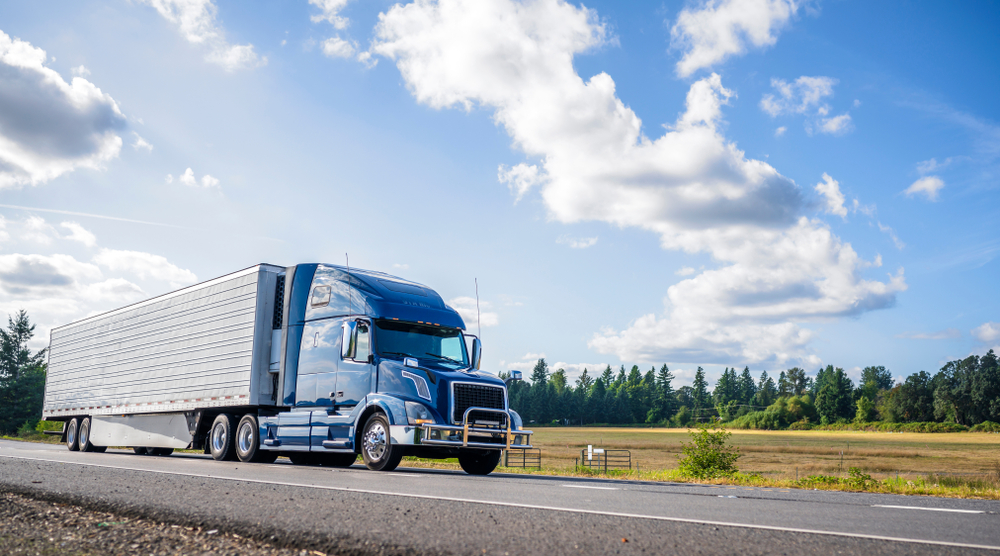 Truck on isolated highway