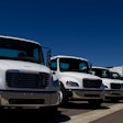 Identical trucks on lot