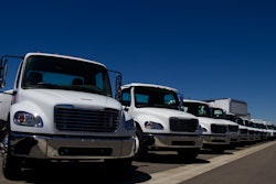 Identical trucks on lot