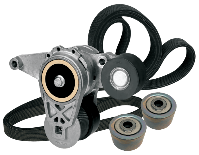 Dayco’s exclusive 2-piece tensioner engineered with an outer and inner tensioner