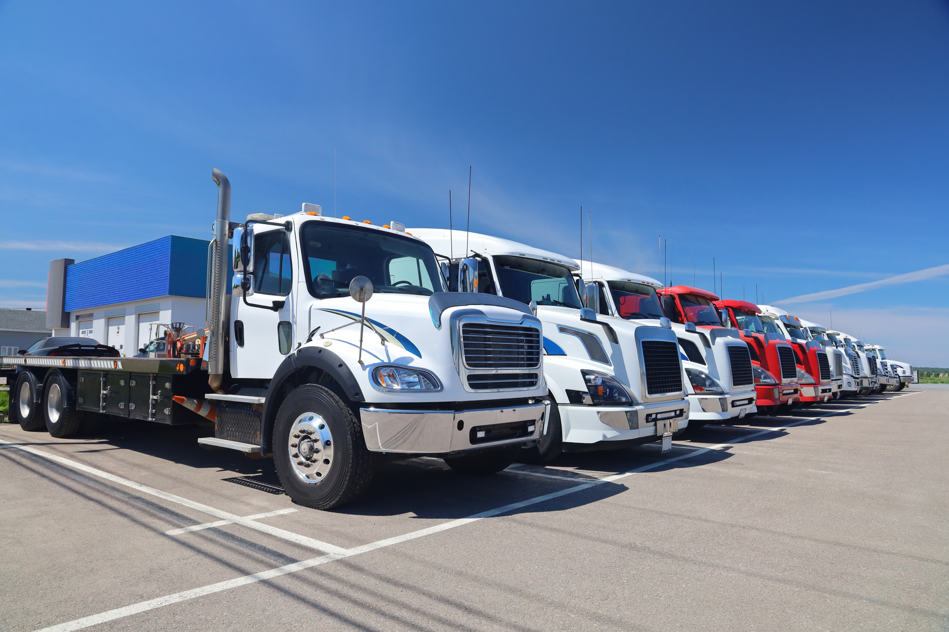 Line Of Trucks On A Summer Day