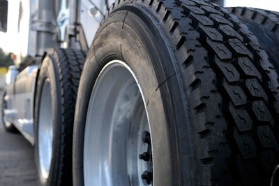 Closeup of truck tire
