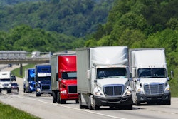 A variety of Class 8 trucks on the highway