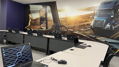 The Volvo Trucks classroom at the Mack Trucks and Volvo Trucks Academy training center in Tinley Park, Ill.