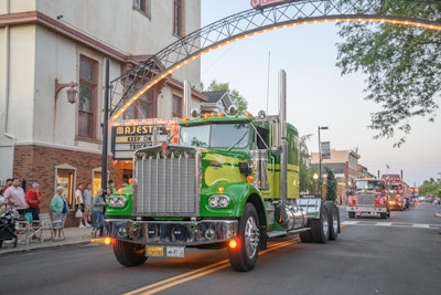 Classic Kenworth tractor driving in parade in Chillicothe, Ohio.