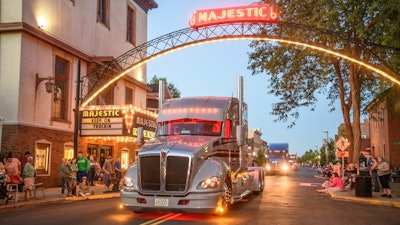 Kenworth T680 driving in parade in Chillicothe, Ohio.