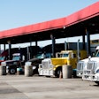 trucks at the fuel island
