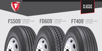 Firestone's three new classic long-haul tires