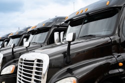 Row of similar black tractors