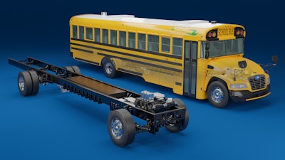 Blue Bird Vision school bus with Lightning EV repower