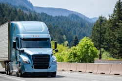 New Freightliner on a highway