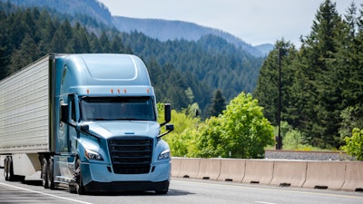 New Freightliner on a highway