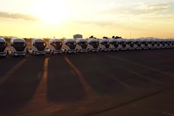 Nikola trucks in a row