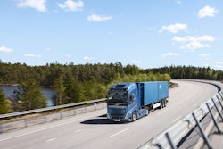 Volvo fuel cell electric truck on highway