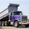 Purple International dump truck