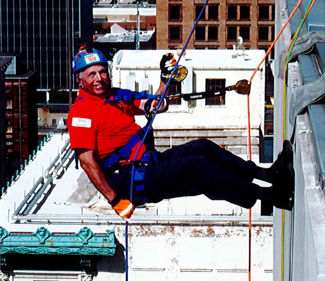 Marc Karon at 'Over the Edge' charity event