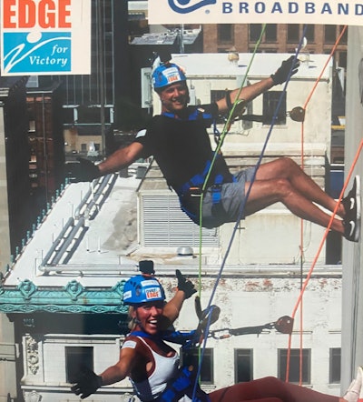 Chris and Nicole Reamsnyder at 'Over the Edge' charity event