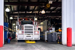 Truck in a service bay