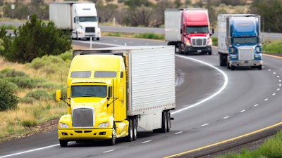 Trucks driving on highway