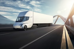 Tesla Semi crossing a bridge rendering