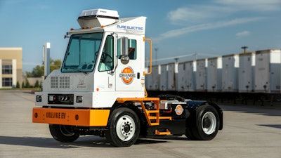 Orange EV eTriever terminal tractor