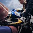 pouring engine oil