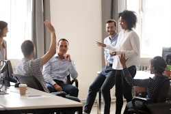 Millennial workers in office