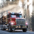 Western Star truck with a logging trailer