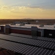 Solar panels on the roof of the Nikola Arizona facility.
